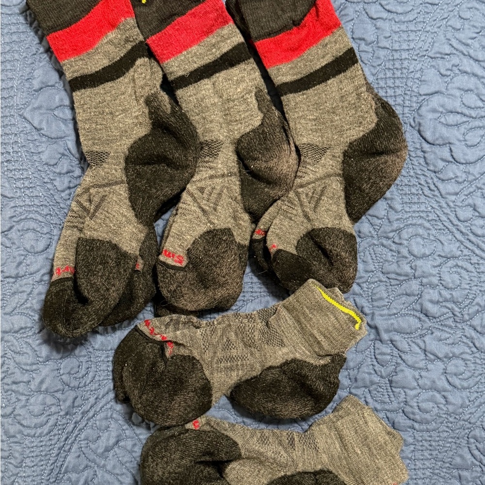 Smartwool Red and Gray Athletic Socks